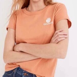 Madewell × Made Some Souvenirs Georgia Peach Embroidered Vintage Tee S